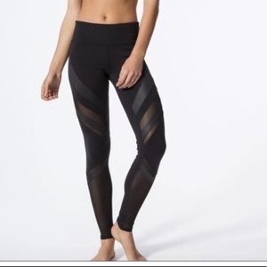 Alo Black Sheer Full Length Moto Leggings